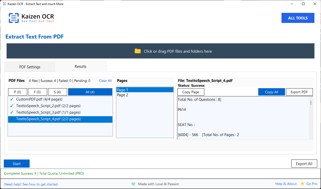 Extract Text from PDF