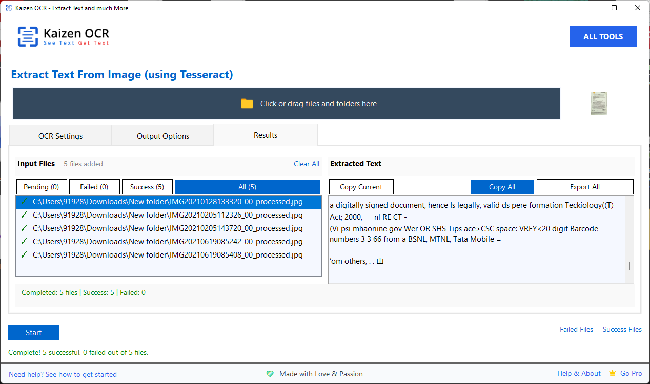 Extract Text from Image using Tesseract OCR